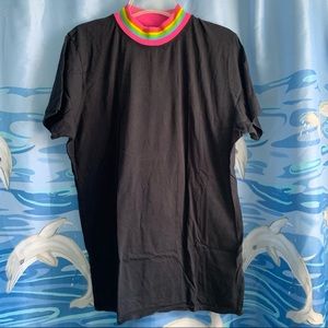 Big Bud Press 5 year anniversary Rainbow Roll Ringer T-shirt in Black